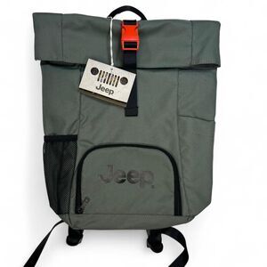 Jeep Roll Top Backpack Travel School New Army Green Gift